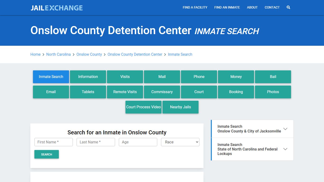 Onslow County Detention Center Inmate Search - Jail Exchange