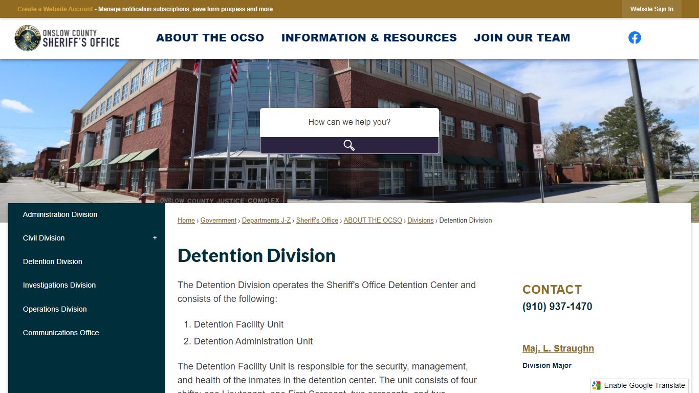 Detention Division - Onslow County, NC